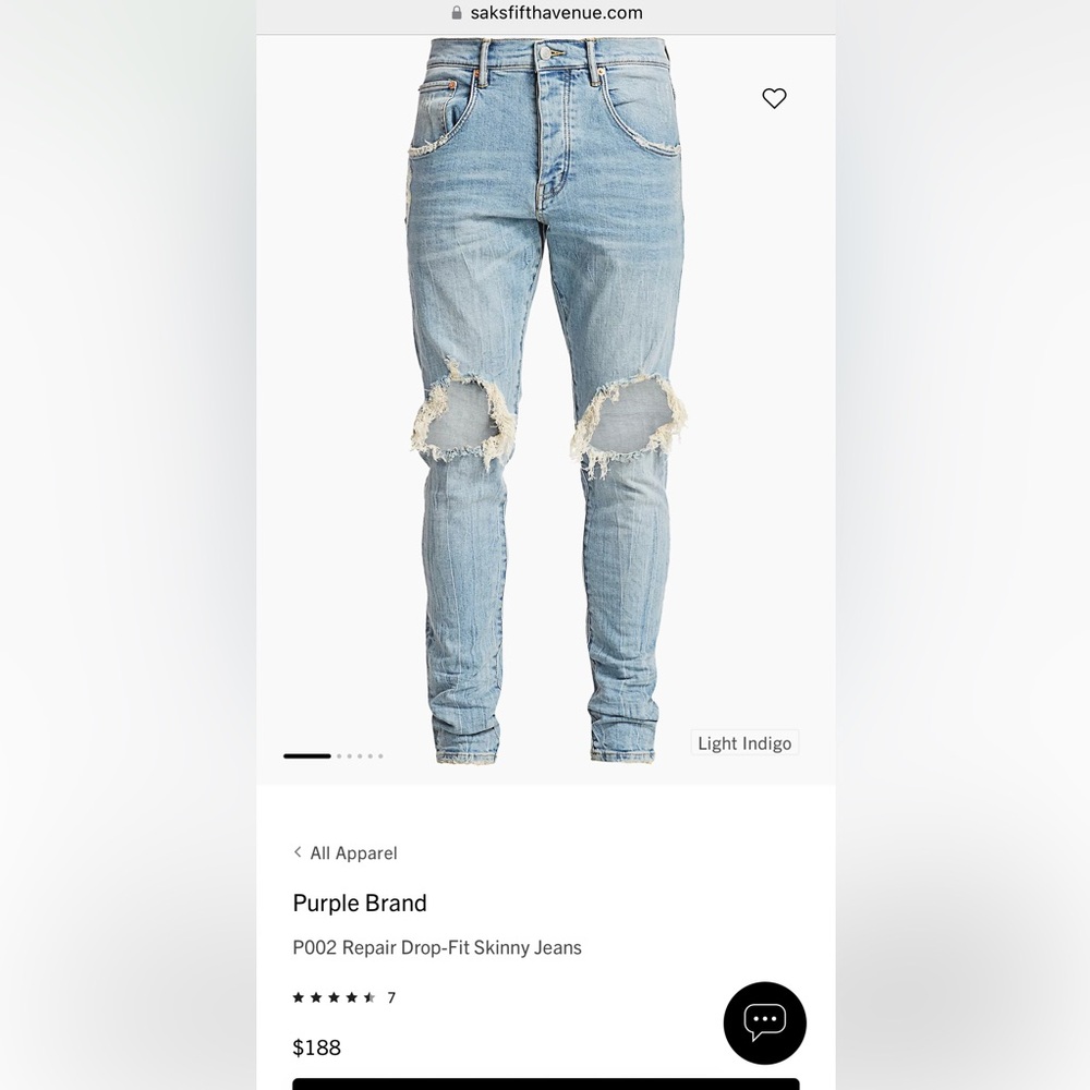 Men’s Purple Label Light Blue Denim Jeans